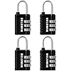 DELSWIN Combination Lock 3-Digit Small Padlock - 4Pcs Resettable Combo Lock for School Gym Locker, Outdoor, Fence, Gate, Waterproof Luggage Locks for Travel Backpack
