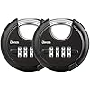 DAYGOS Combination Disc Padlocks for Outdoor - Heavy Duty 4 Digit Code Lock, Combo Discus Lock for Storage Unit,Gate,Fence,Trailer(3/8-in Shackle,2PCS,Black)