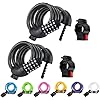 NDakter Bike Lock 2 Pack, 4 Feet Bike Locks Cable, High Security 5 Digit Resettable Combination Coiling Bicycle Lock Scooter Lock, Heavy Duty Anti Theft Cable Locks with Mounting Bracket