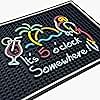 It's 5 O'Clock Somewhere Sign Rubber Bar Mats for Bartending 18x12 in - Outdoor Tiki Bars and Tiki bar Decor - Get Your Happy Hour Started in Style, Bar Mat for Home Bar, Bar Mat for Counter