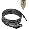 NDakte Bike Lock, Extra Long Straight Cable Lock(6ft to 27ft) with Resettable Combination, Unique Male Narrow Designed to Especially Suitable for Kayak, Scooter and Paddle Boards Canoe Jet Ski