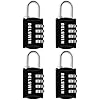 DELSWIN Small Combination Lock for Locker, 4-Digit Mini Combo Lock for Backpack and Luggage, Combination Padlock for School Gym Locker (Pack of 4)