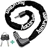 Aucurwen Bike Chain Lock, 3.2FT/4FT Combination & Keys 4-Digit Anti Theft Heavy Duty Bike Lock, Security Resettable Bicycle Lock for Bike, Bicycle, Electric Bike (Black, 3.2FT Long, 6mm Thick)