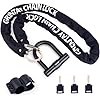 Bike Chain Lock, 5.25 Feet/160cm Heavy Duty Anti Theft Bicycle Chain Lock 0.6inch/15mm Thick Cut Proof Security Bike Locks with Keys for Bike, Motorcycles, Scooter, Stroller, Gate, Fence