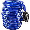 DocksLocks Weatherproof Coiled Security Cable Lock (5ft to 25ft Lengths) with Resettable Combination, Anti-Theft Protection for Kayaks, Bikes, Paddleboards, Scooter, Equipment, Bicycles and More 10ft