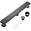 muschbath 36 Inch Linear Shower Drain, Matte Black Shower Drain,Removable Grate, 304 Stainless Steel, Easy to Install And Clean for Bathrooms (Drain Base Not Included), LSD-01A-36B
