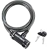 Kryptonite Bike Lock Cable, 6ft. x 12mm Braided Steel Cable Anti-Theft Security Bicycle Lock with Keys for Outdoor Equipment, Bicycles, Scooters, Fence, Gate,Black