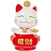 Maneki Neko Statue - Cute Shaking Head Money Lucky Cat, Caishen Cat, Wealth Cat Figurine