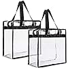 Juvale Clear Stadium Approved Bags - 12x6x12 Large Transparent Tote Bags with Zippers and Handles