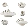 Hibbent 6 Pieces Drain Stopper, Rubber Kitchen Sink Drain, Sink Stopper Drain Plug with Pull Ring for Kitchen, Bathtub, Bathroom and Laundry Sink in 6 Different Sizes, White