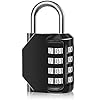 SUTOUG Combination Lock Waterproof 4 Digit Padlocks with Combination Code, Zinc Alloy Combination Lock for Door, Tool Boxes, Schools, Gym, Garden, Fences, Reel Cabinet & Storage, Black (1PCS)