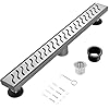 muschbath 36 Inch Linear Shower Drain, Brushed Nickel Shower Drain,Removable Grate, 304 Stainless Steel, Easy to Install and Clean for Bathrooms (Drain Base Not Included)