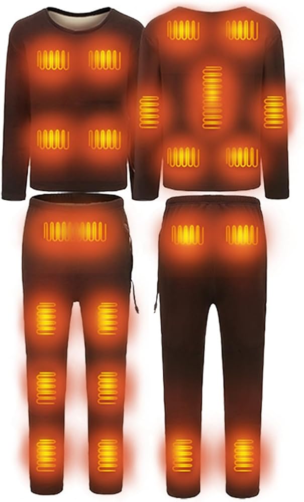 Thermal Underwear Set for Women Men, Winter Clothing with Heated Baselayer, Fleece Lined Shirts & Pants