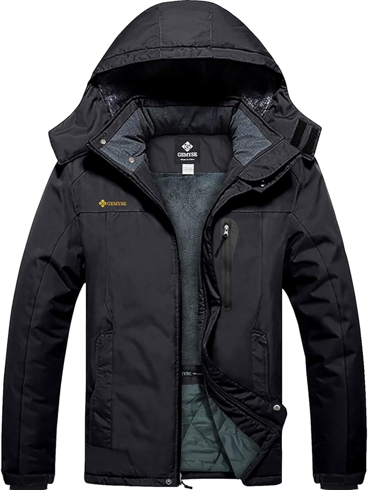 GEMYSE Men's Ski Snow Jacket Warm Winter Waterproof Coat Snowboard Rain Jacket Hooded Windproof Windbreaker
