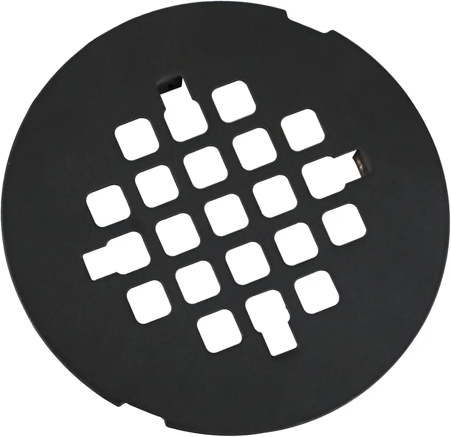 4-1/4" OD Snap-in Shower Drain Cover, Replacement Cover, Round Shower Drain Strainer Grid, Excellent Quality, Designed for Long-Lasting, No Fading and Easy to Install - Matte Black