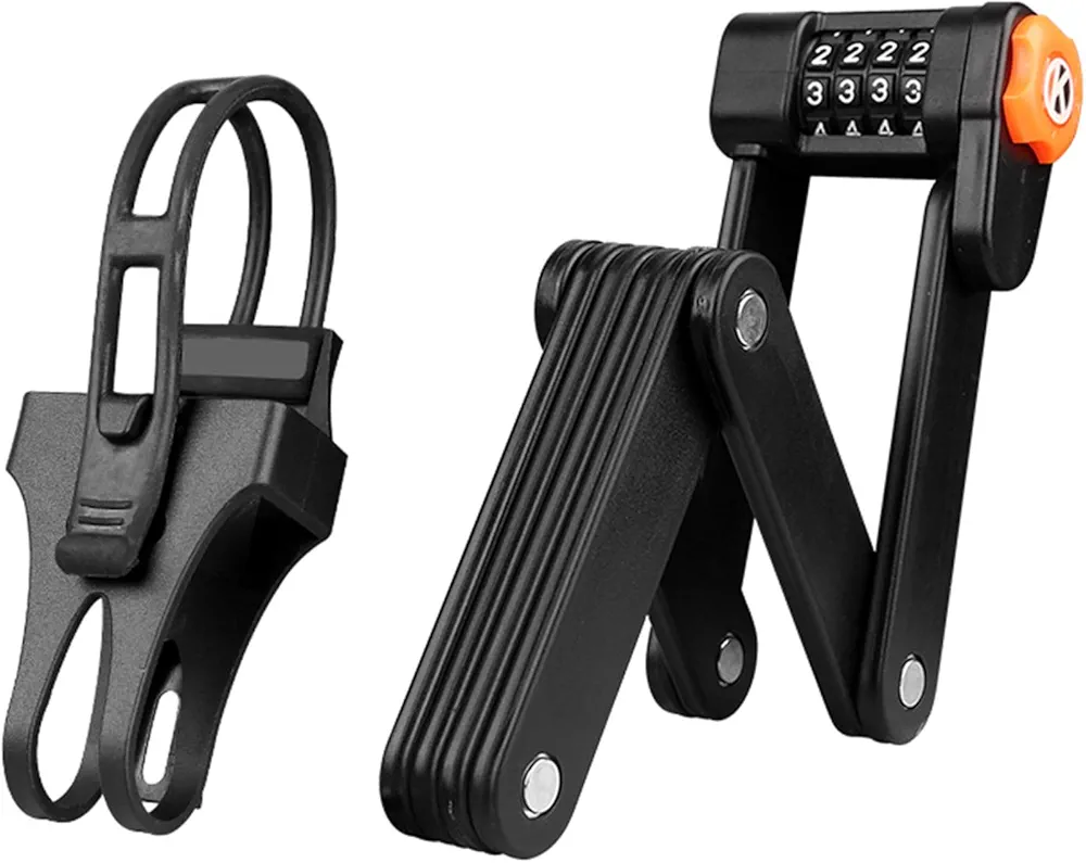 Folding Bike Lock with 4 Password Anti-Theft, Heavy Duty Bicycle Security Combination Chain Lock with 8 High Security Hardened Metal
