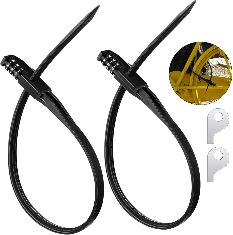 Qunclay Zip Tie Bike Lock Combination Cabinet Refrigerator Locks Bicycle Cable Combo Lock Multi Purpose Security Rack Lock Motorcycle Helmet Lock for Ski French Door Outdoor