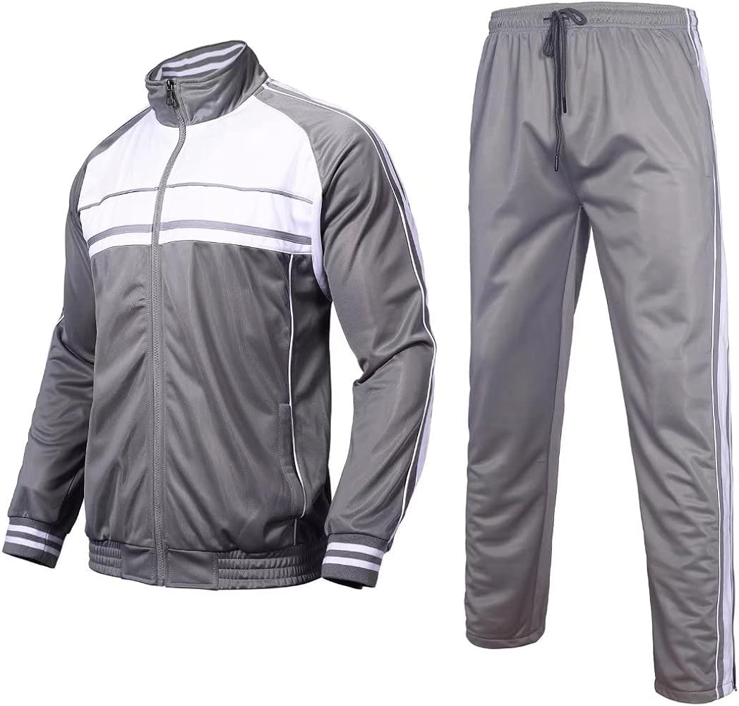 Tracksuit for men outfit 2 pieces classic side Striped jogging suit set active outwear