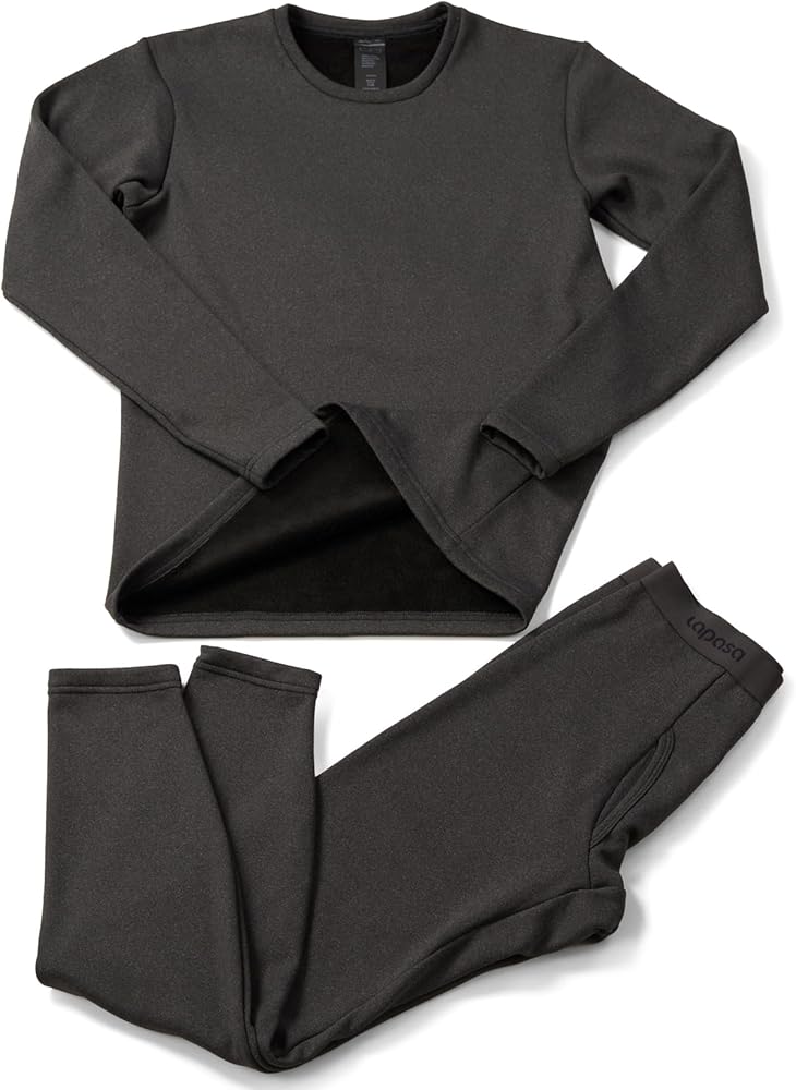 LAPASA Men's Thermal Underwear Set Soft Fleece Lined Long Johns Light/Mid/Heavy Weight Base Layer Top & Bottom M11/M24/M57