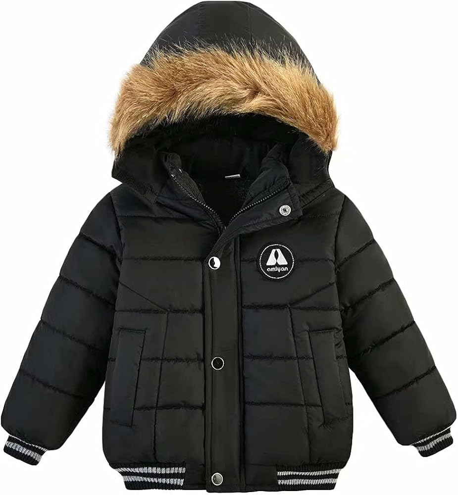 Baby Boys Girls Winter Thick Hooded Down Jacket Warm Snow Jacket Winter Outdoor Coat 1-6 Years