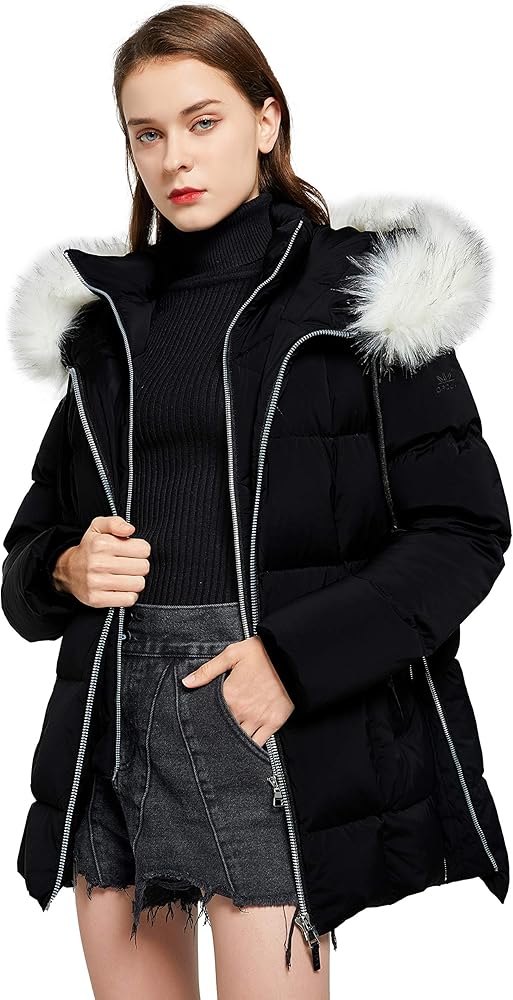 Orolay Women's Thickened Winter Bubble Down Coat Inner Vest Hooded Puffer Jacket