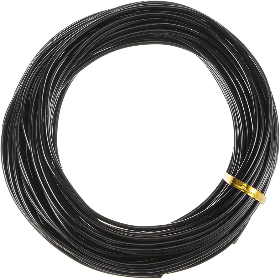 HARFINGTON Bonsai Training Wire 2.5mm Total 20mm 66 Feet Anodized Aluminum Wire Corrosion Resistant Garden Wire for Plants Bonsai Trees Shaping Bending Indoor, Black