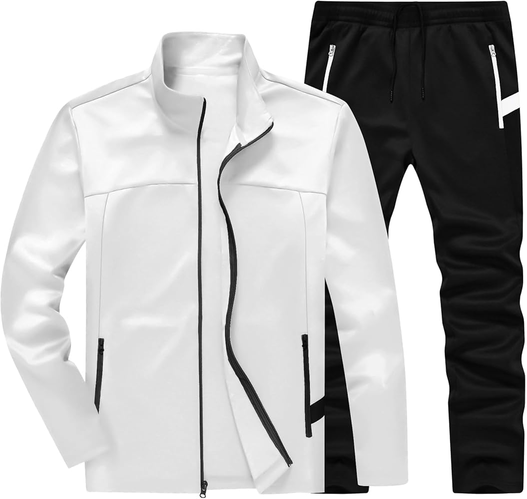 Men's Track suits 2 Piece Sweatsuits Set for Men Jogging suits sets Sports Full Zip Athletic Sweat Suit for Men