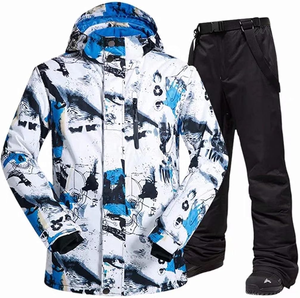 Men's Ski Snowboarding Jacket Pants Waterproof Winter Mountain Warm Snow Jackets Coat Bibs