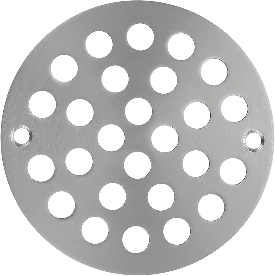 4 Inch Shower Drain Cover,Round Screw-in Floor Drain Cover,Easy-to-Install Replacement Cover Brushed Nickel