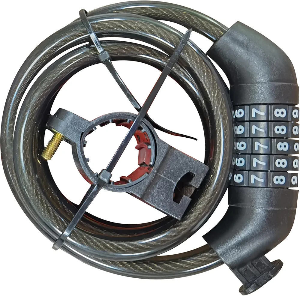 Hurtle 5-Digit Combination Cable Lock - Allows More Than 10, 000 Possibilities Combination, Buckle with Anti-Slip Rubber Pad