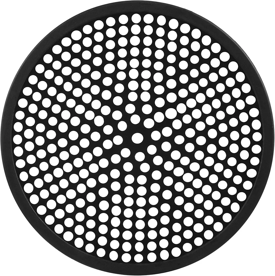 Hair Catcher Shower Drain Cover, 304 Stainless Steel Shower Stall Drain Strainer, Bathtub Hair Stopper, Bathroom Hair Trap Floor Drain Protector, Flat Sink Strainer, Matte Black 4.7 Inches Round