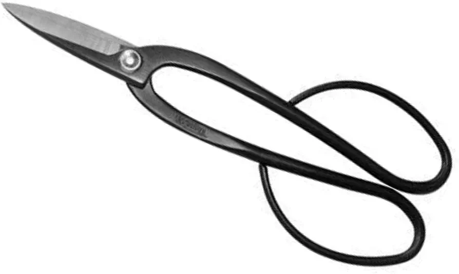 Tinyroots Bowed Bonsai Pruning Shears - Known as Ashinaga Shears, These Traditional Shaped Garden Shears Help with Control and Balance When Trimming, Carbon Steel, 200 mm…