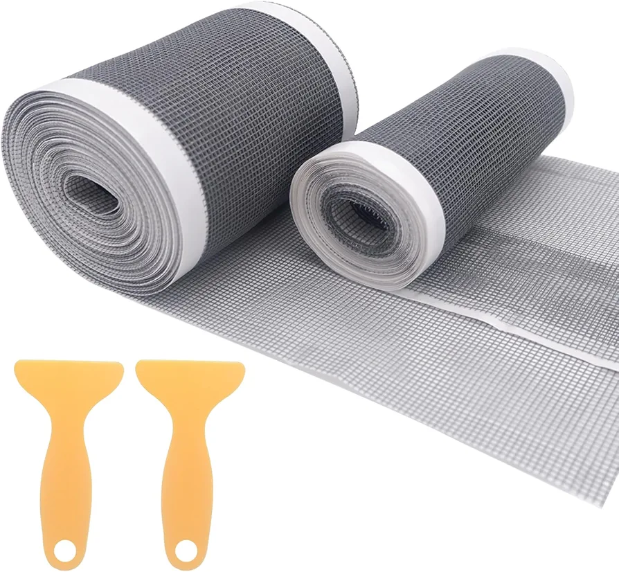 2 PCS Disposable Shower Drain Hair Catcher, Cutable Shower Drain Mesh Stickers, Linear Shower Floor Drain Cover Catch for Bathroom Bathtub Kitchen (4" x 33 ft, 4.72" x 13ft)