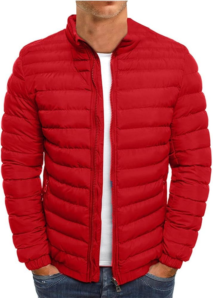 Ymosrh Men's Down Jacket Winter Lightweight Puffer Jacket Warm Insulated Windproof Quilted Coat Jacket, M-2XL