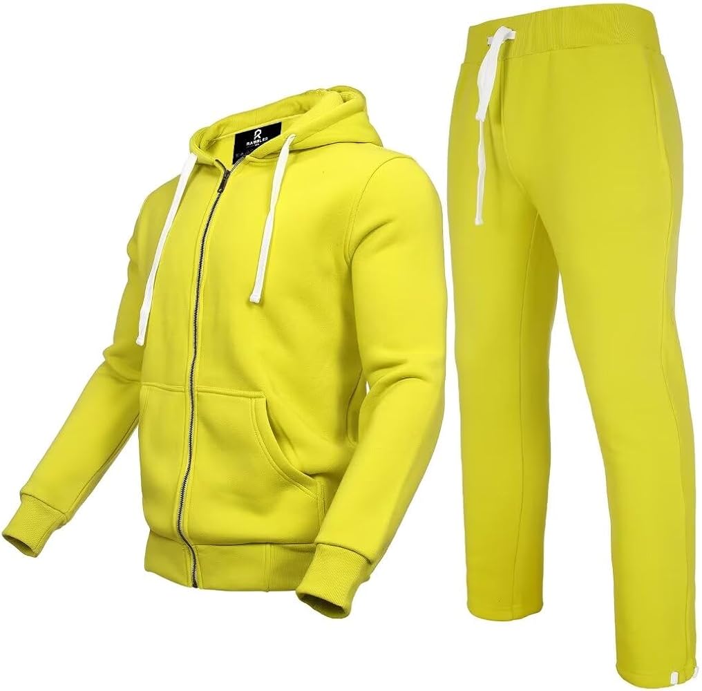 R RAMBLER 1985 Men's Track suit set Thick Fleece Hoodie Sweatsuit 2 pieces,casual winter warmer outfit