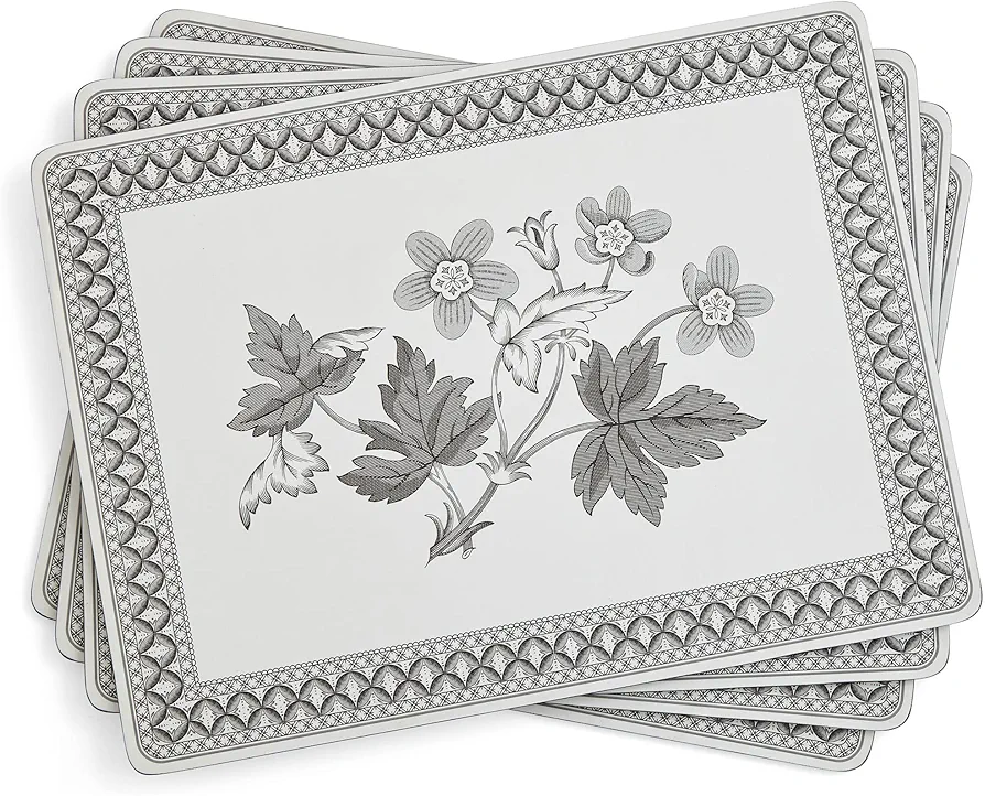 Pimpernel Heritage Collection Placemats | Set of 4 | Heat Resistant Mats | Cork-Backed Board | Hard Placemat Set for Dining Table | Measures 15.7” x 11.7”