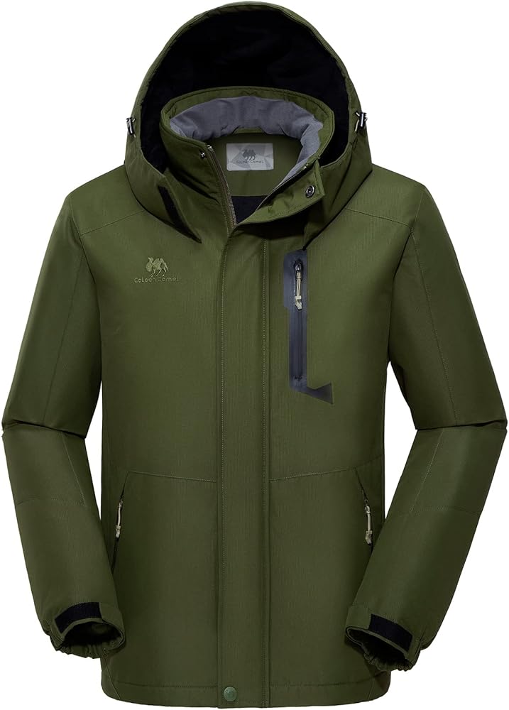 GOLDEN CAMEL Men's Winter Jacket Windproof Ski Snow Jacket Waterproof Thicken Parka Rain Jacket Warm Puffer Coat
