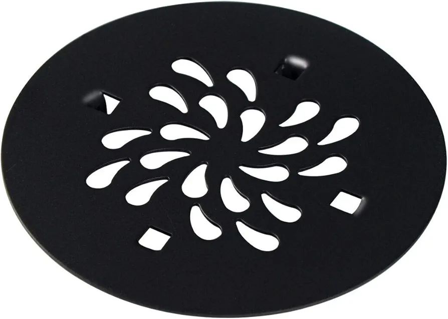Shower Drain Cover (4-1/4 in Round) Replacement |Custom Drip Drain Grate | Shower Base Strainer Grid (Matte Black)