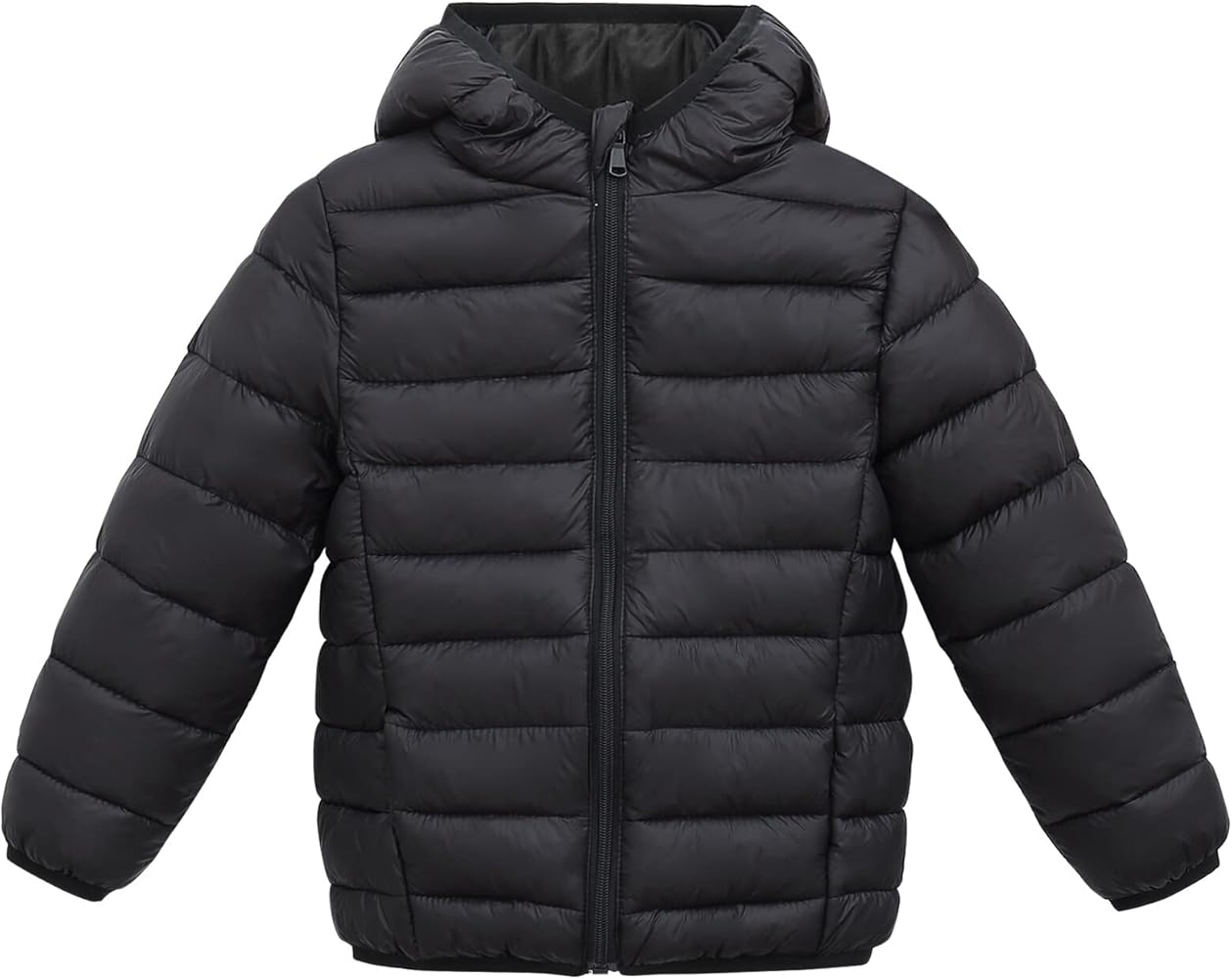 Happy Cherry Kids Lightweight Puffer Jacket Packable Bubble Coat Down Cotton Coats Zip Up Hooded Outwear