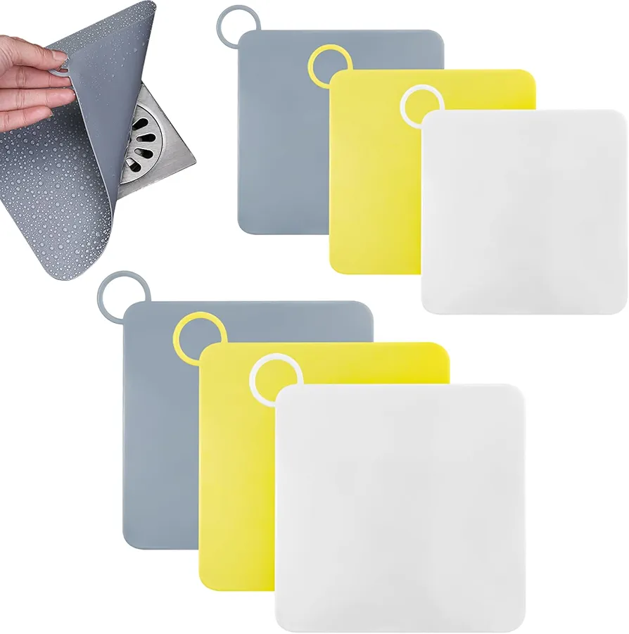 6 Pcs Shower Drain Cover Silicone Tub Stopper Floor Drain Drain Plugs Bathtub Drain Cover Sewer Deodorization Floor Drain Anti-Odor Mat for Kitchen Bath Bathroom Toilet Kitchen and Laundry