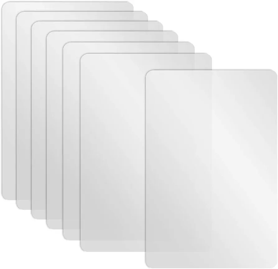 7 Pcs Plastic Placemats Matte Transparent Heat Resistant Washable Table Mats for Table, Dining, Kitchen, 17 x 11 Inches