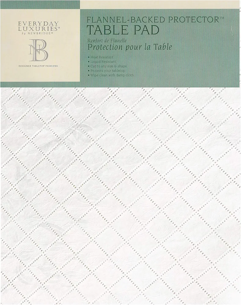 Newbridge Quilted Waterproof Cut to Fit Table Pad Protector with Flannel Backing, Heat Resistant, Wipe Clean, Cushioned Pad Protects Table from Spills and Scratches, 70 Inch Round