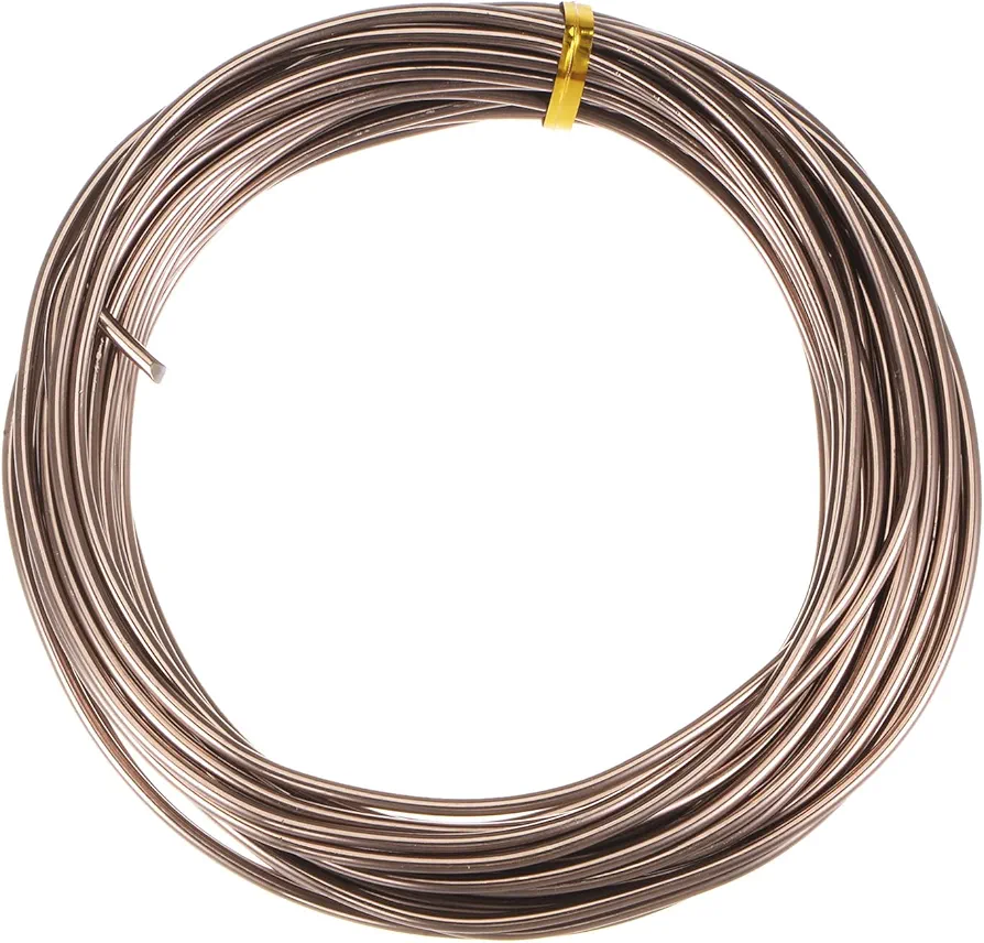 HARFINGTON Bonsai Training Wire 2.5mm Total 10mm 33 Feet Anodized Aluminum Wire Corrosion Resistant Garden Wire for Plants Bonsai Trees Shaping Bending Indoor, Brown