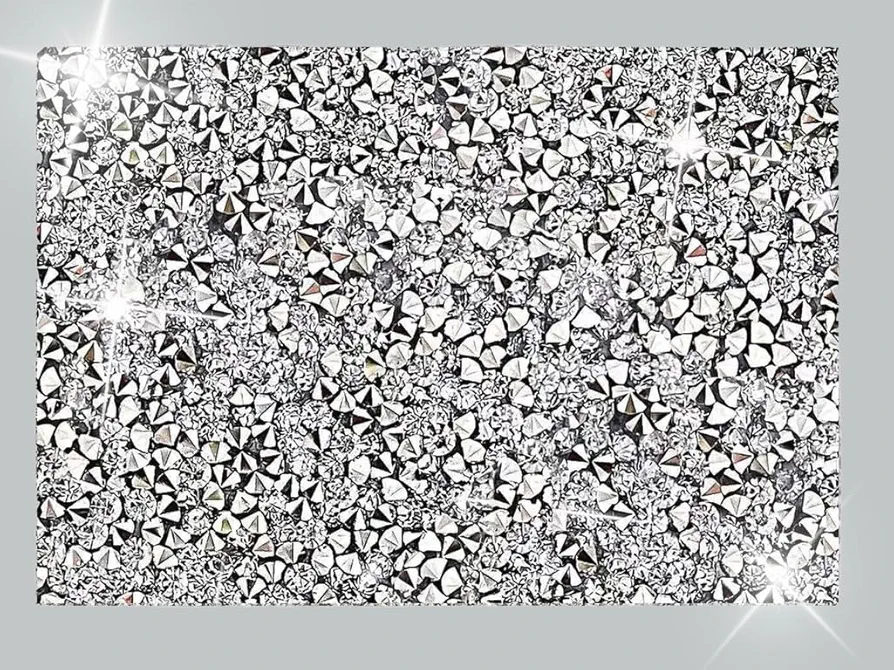 Silver Placemats Silver Heat Resistant Mat Square Placemats Silver Trivets Rhinestone Decor Place Mat Crushed Diamond Decor Bling Sparkly Mat Set of 1