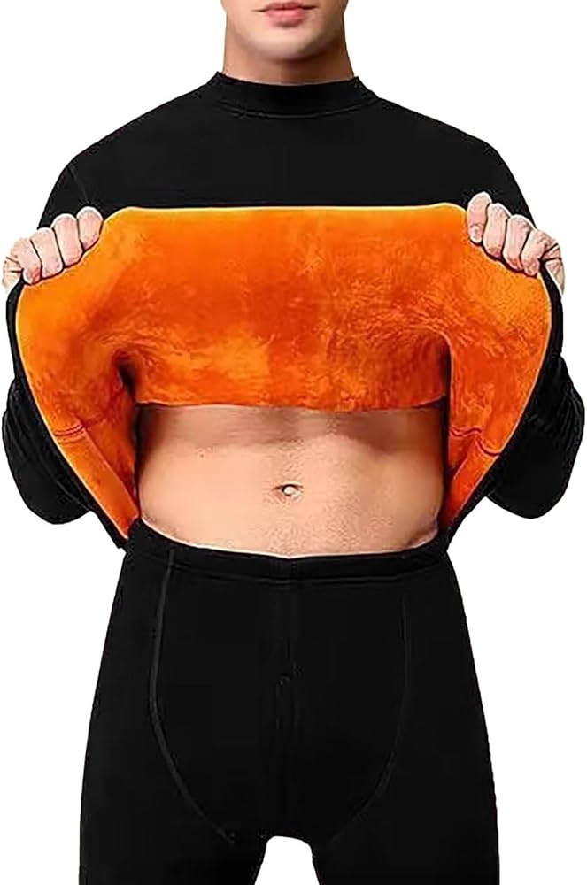 Long Johns Top Bottom Set for Men Cold Winter Bottom Top Set Base Layer for Cold Weather Winter Gear Long Johns Mens