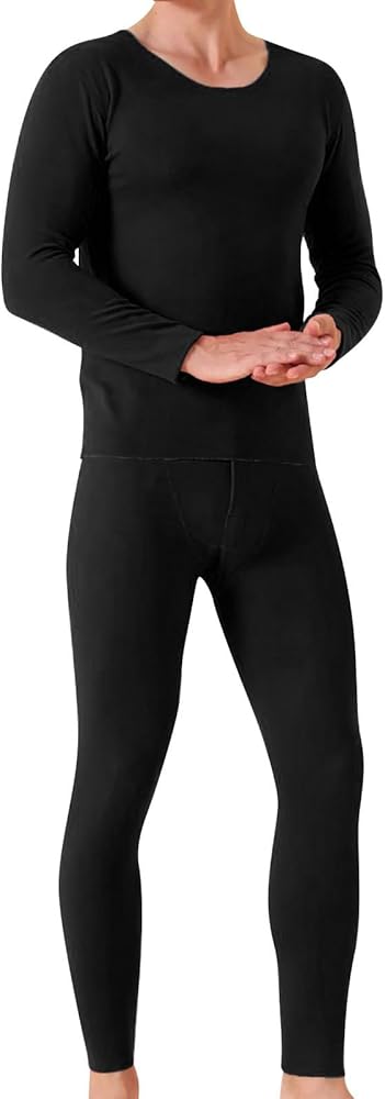 Men's Long Johns Thermal Underwear Long Johns Fleece Lined Long Johns Base Layer Longjohns for Men Thermal Men's