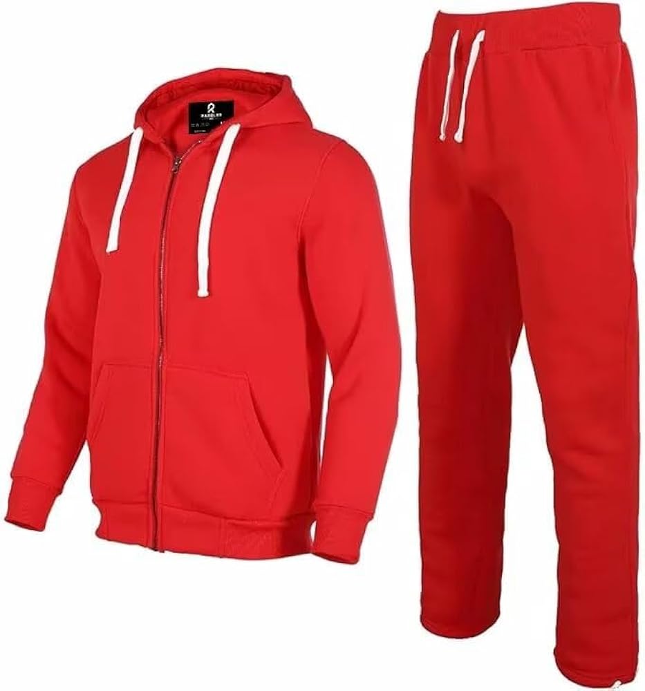 R RAMBLER 1985 Men's Track suit set Thick Fleece Hoodie Sweatsuit 2 pieces,casual winter warmer outfit