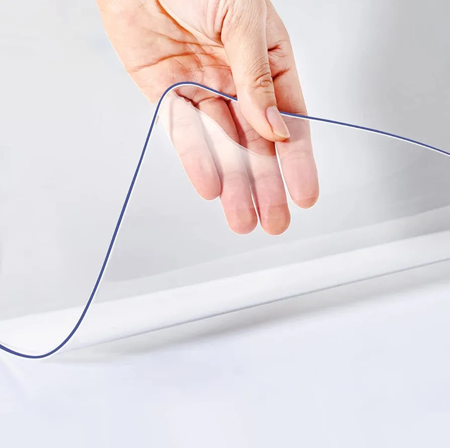 30X60 Inch Clear Plastic Desk Cover Mat Protector 1.5mm Thick Office Desk Pad Waterproof Heat Resistance Transparent PVC Tablecloth Vinyl Tabletop Protector for Side End Table Night Stand