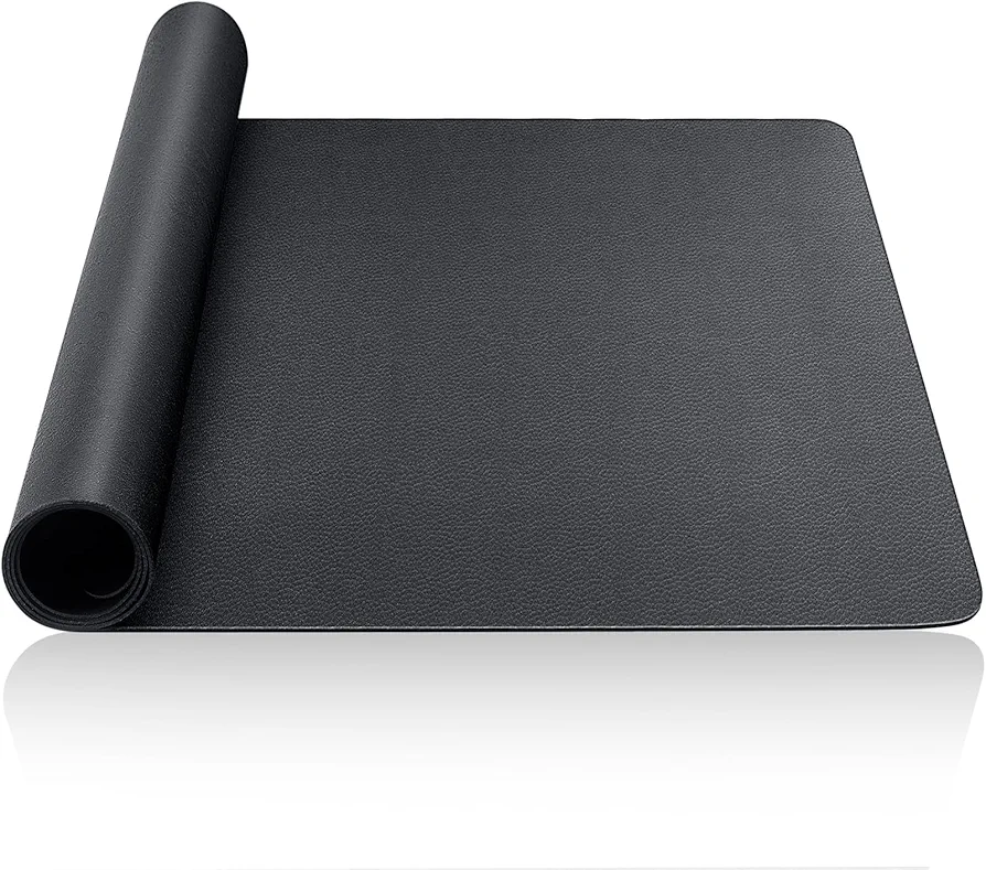 Work Bench Mat 23.5 Inches x 47.5 Inches Black PU Leather Easy to Clean Products Workbench Mat Scratch Resistant Workbench Mat for Protects Workbench and Tabletop Surface Organizing Tool