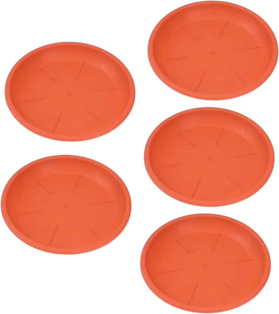 5pcs Pot Drip Tray Plant Tray Plant Drip Tray Plant Water Catcher Tray Bonsai Tree Kit Bonsai Tree Live Flowerpot Plant Water Tray Round Plant Pot Trays Base Plate Brown Pp